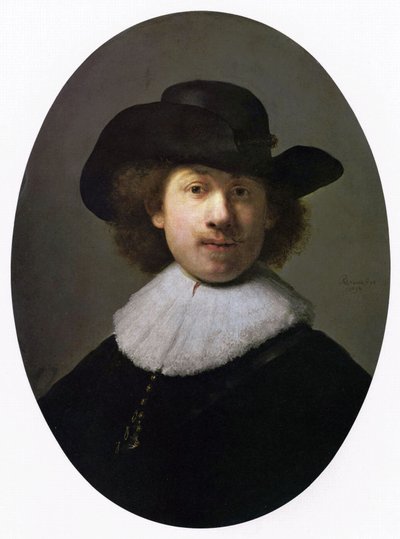 Autoportrait avec chapeau large - Rembrandt van Rijn